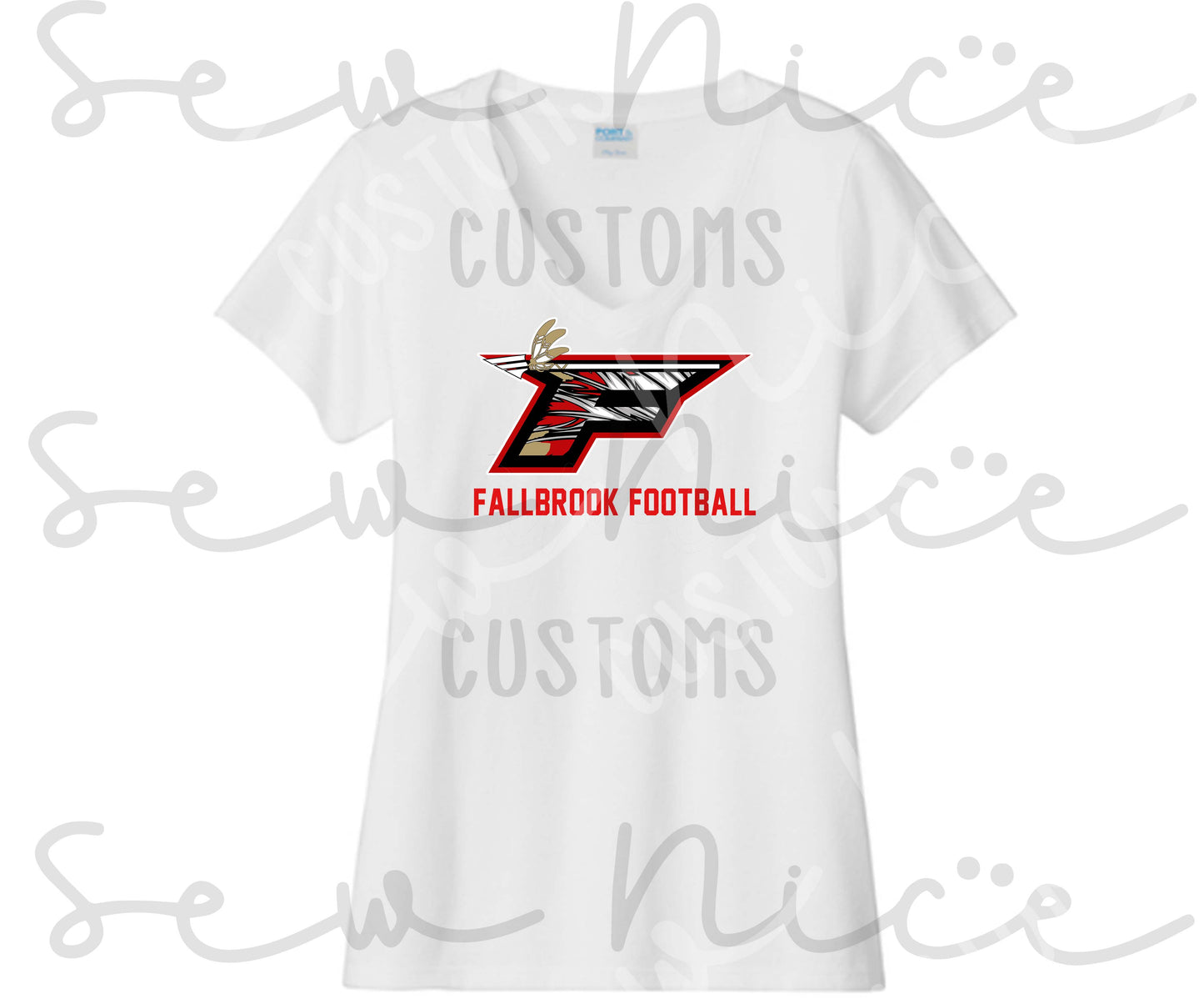 F Football Ladies V-Neck Shirt