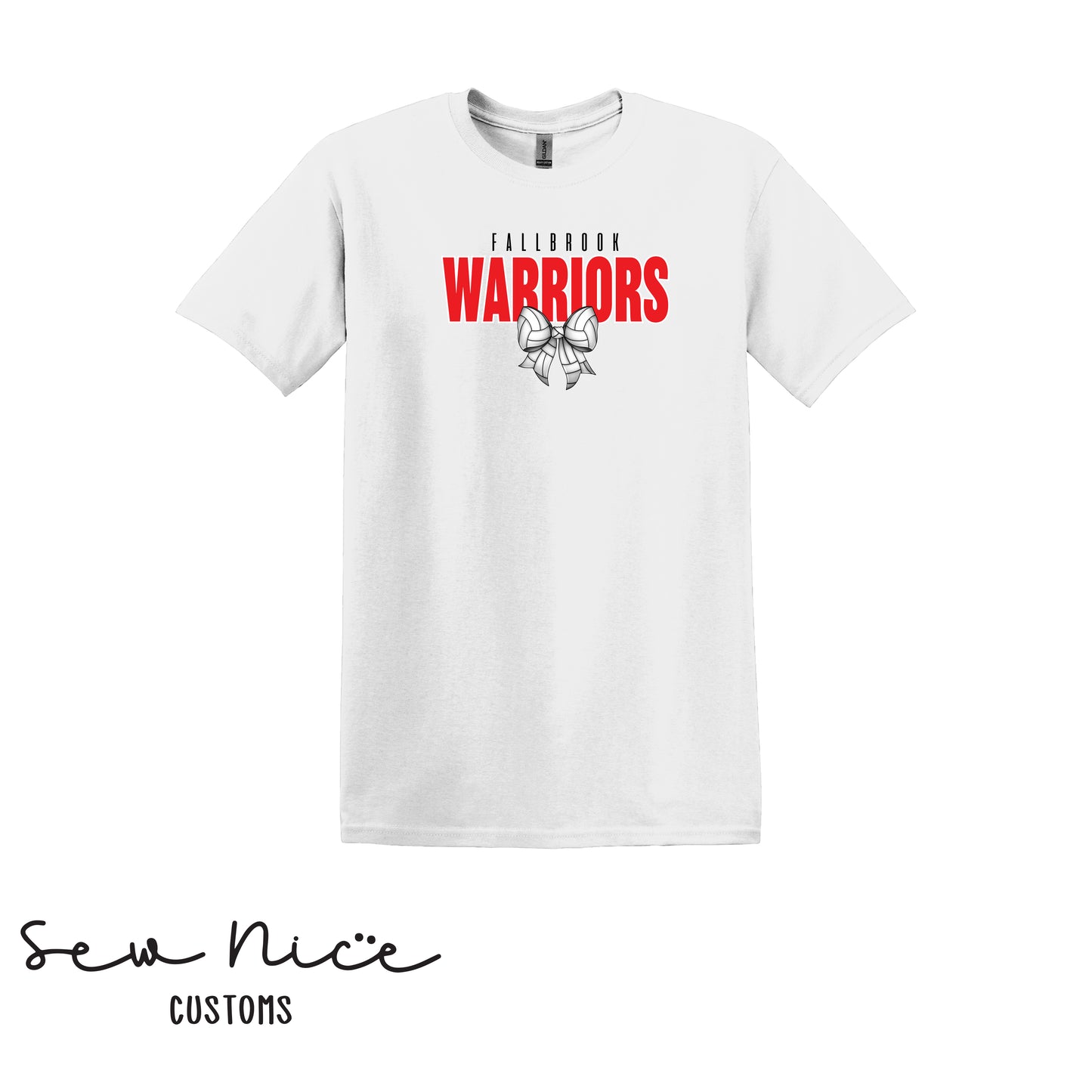 Fallbrook Warriors Volleyball Bow- Unisex Adult/Youth T-Shirt