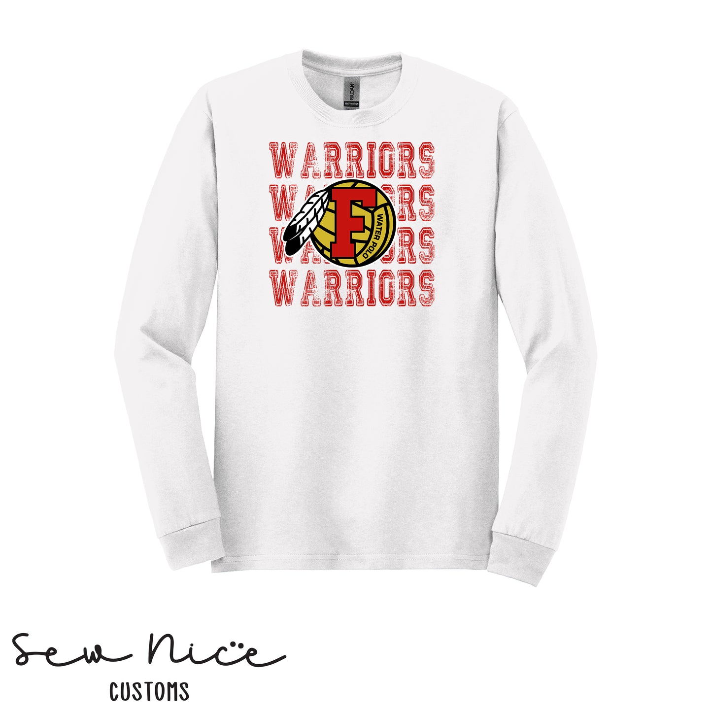 Warriors Stacked FHS Water Polo- Unisex Adult/Youth Long Sleeve Shirt