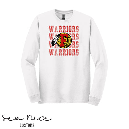 Warriors Stacked FHS Water Polo- Unisex Adult/Youth Long Sleeve Shirt