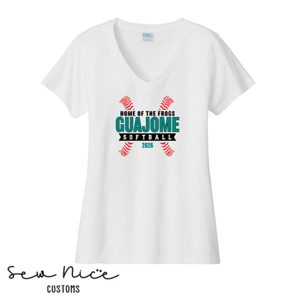 Guajome Seams Softball- Ladies V-Neck Shirt