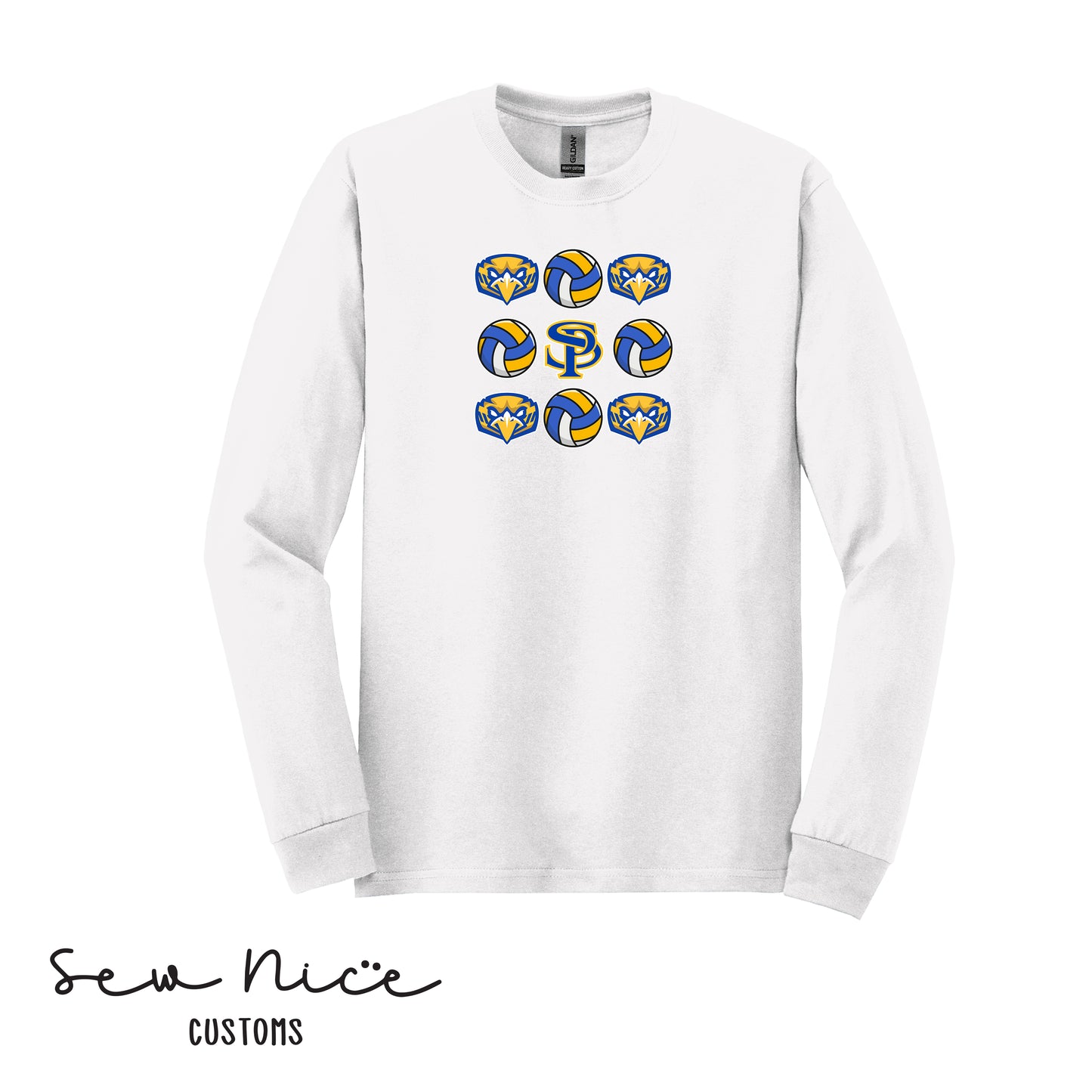 SP Mascot Volleyball Adult/Youth Unisex Long Sleeve Shirt