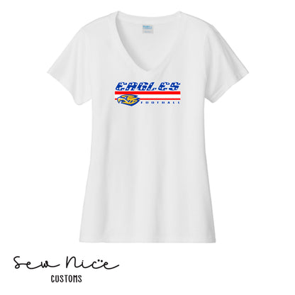 SP American Flag Eagles- Ladies V-Neck Shirt