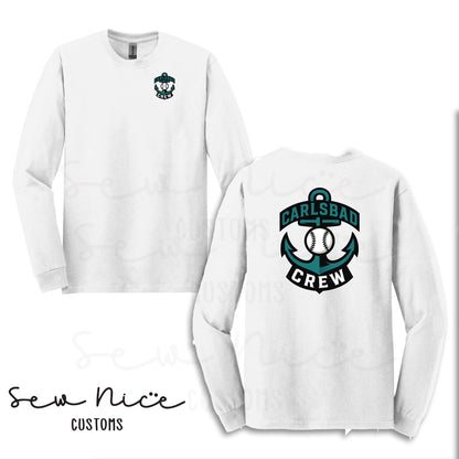 Carlsbad Crew Unisex Long Sleeve Shirt- Left Chest & Back Design