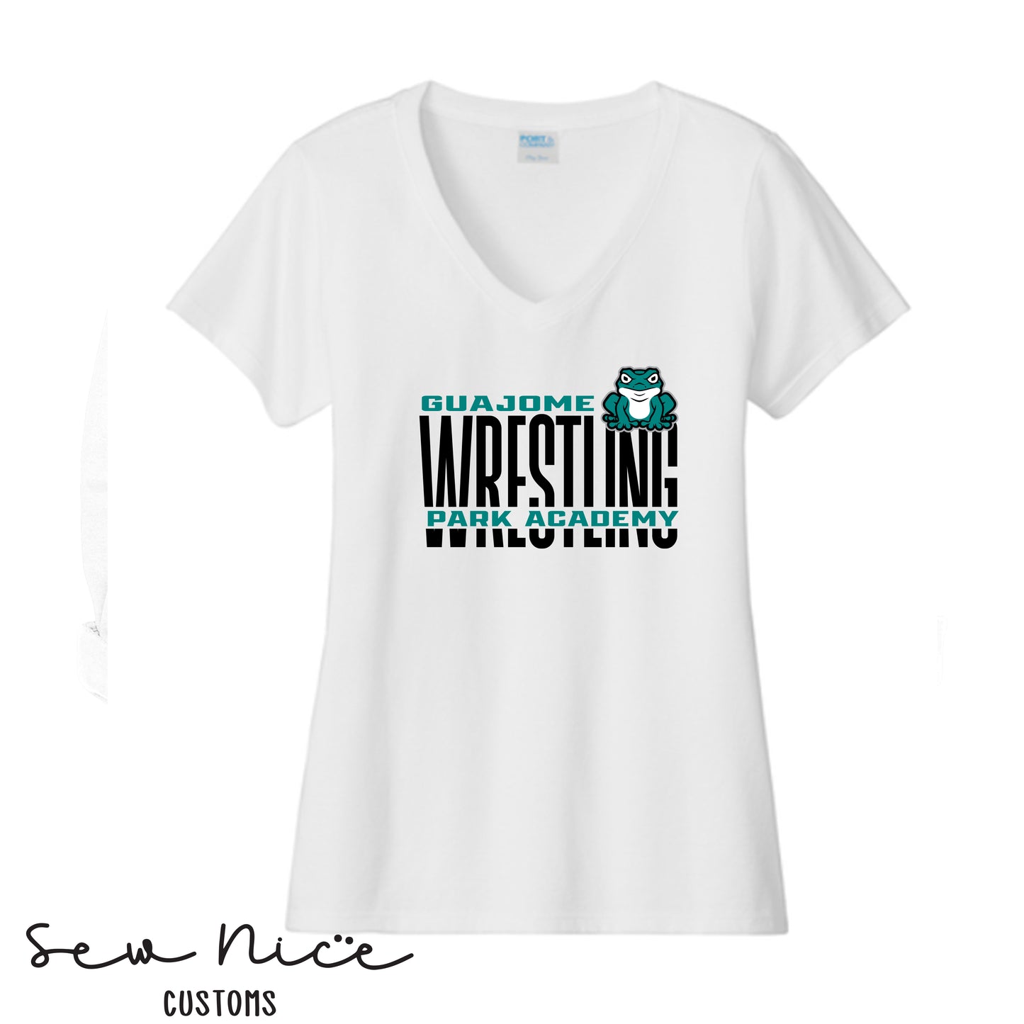 Guajome Tall WRESTLING Design- Ladies V-Neck Shirt