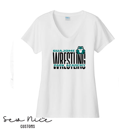 Guajome Tall WRESTLING Design- Ladies V-Neck Shirt