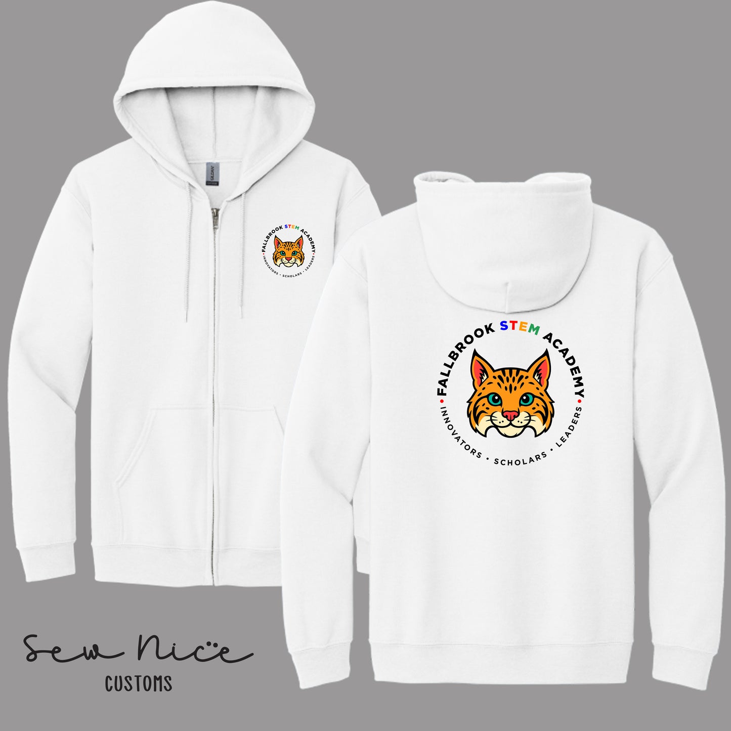 STEM-Mascot-Unisex Adult/Youth Full Zip Hoodie