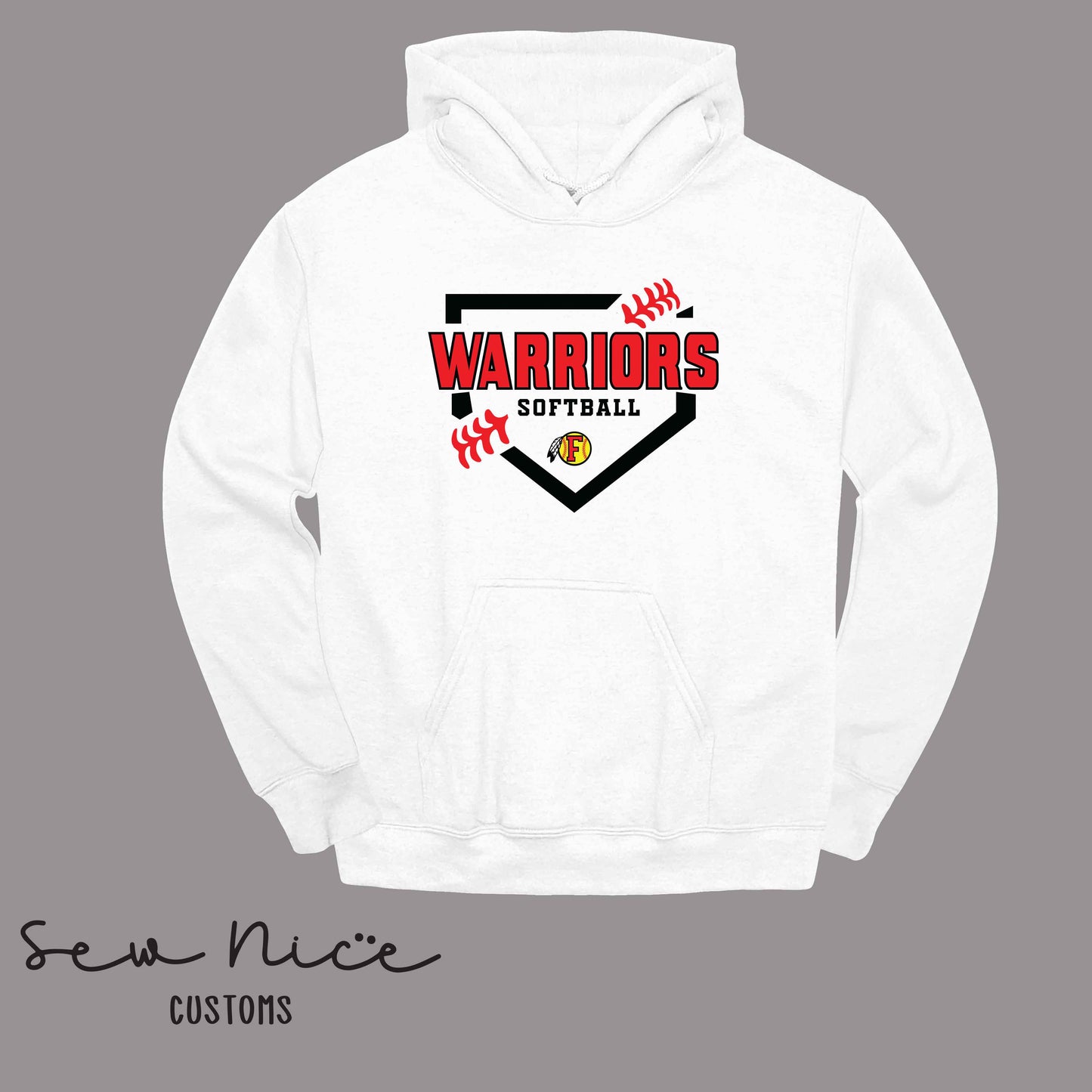 FHS Softball Plate- Unisex Adult/Youth Hoodie