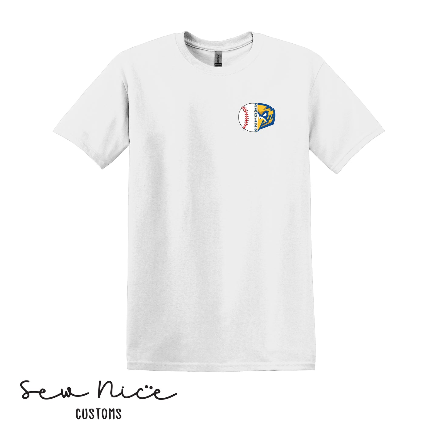 Split Baseball & Eagle Face- Unisex Adult/Youth T-Shirt