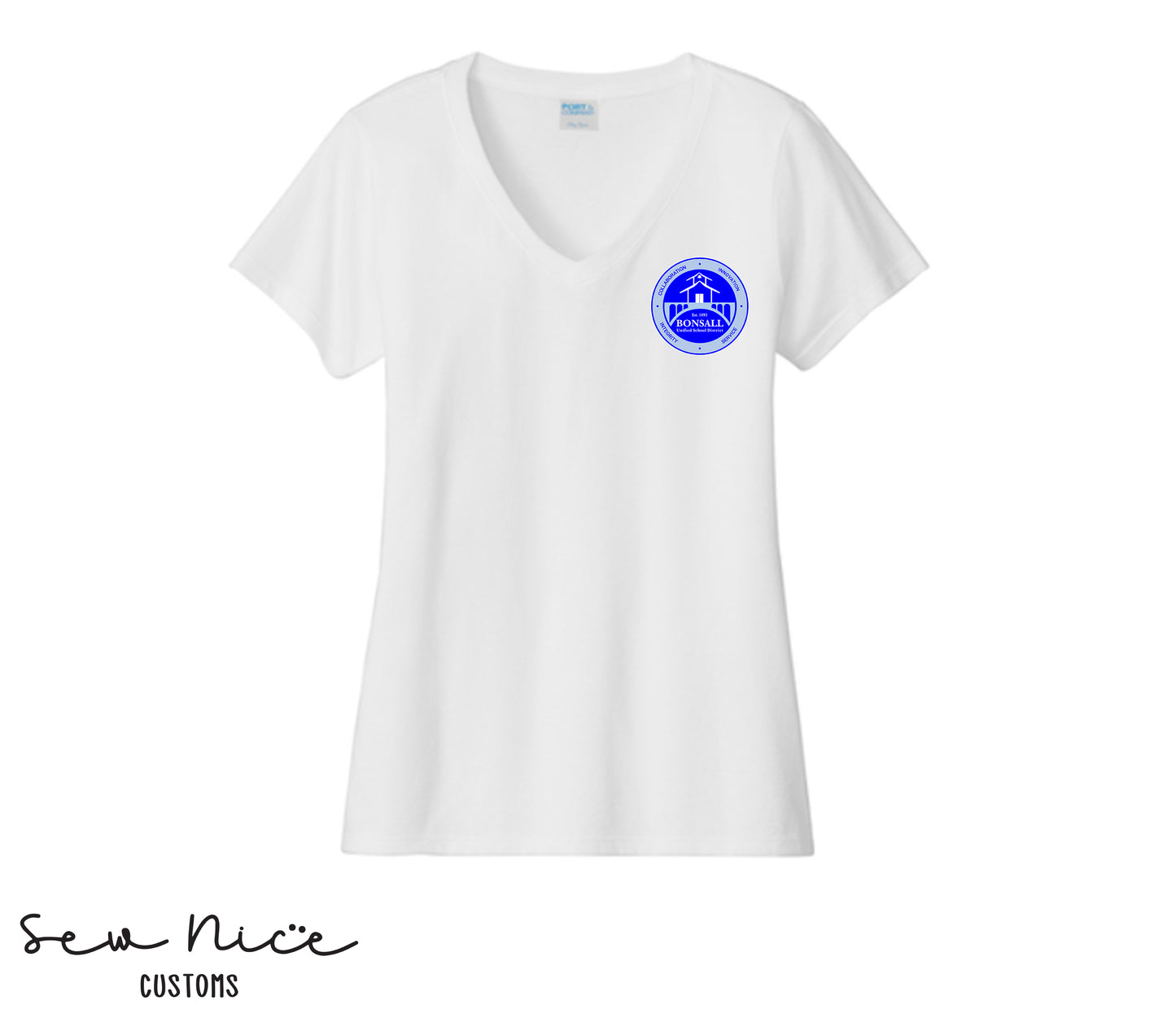 Bonsall District Logo -LADIES V-Neck Shirt