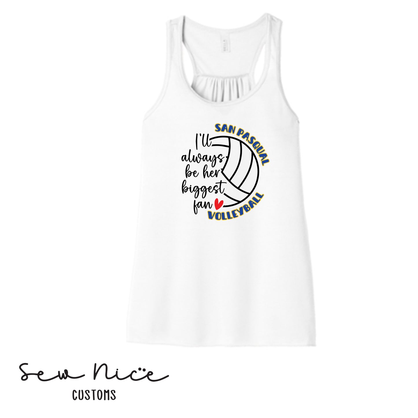 SP Volleyball Biggest Fan Ladies Bella Canvas Flowy Tank Top