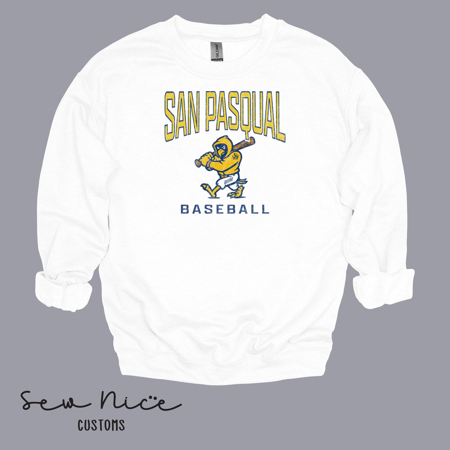 San Pasqual Baseball Mascot- Unisex Adult/Youth Crewneck Sweatshirt