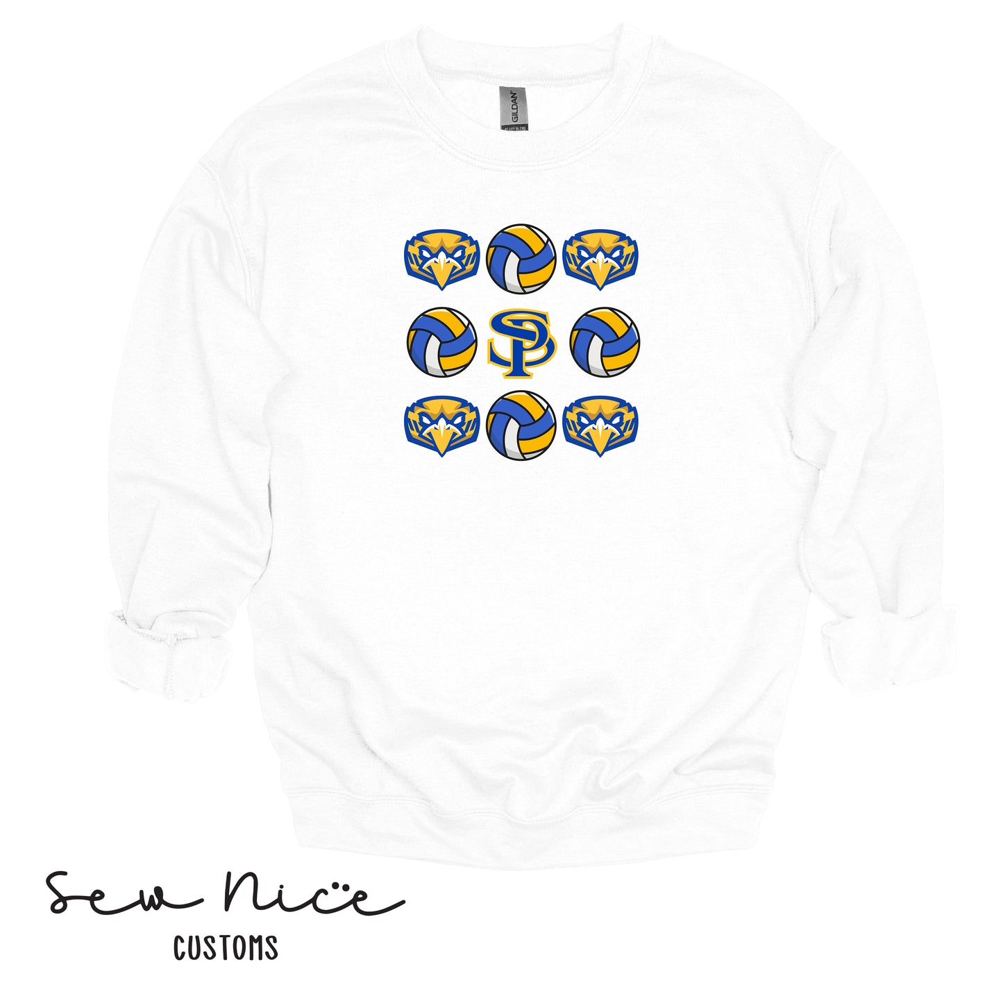 SP Mascot Volleyball Adult/Youth Unisex Crewneck Sweatshirt