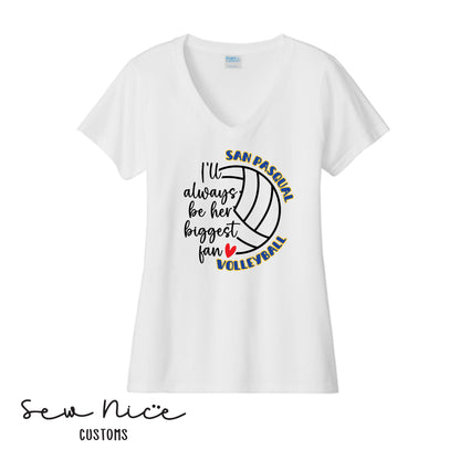 SP Volleyball Biggest Fan Ladies V-Neck Shirt