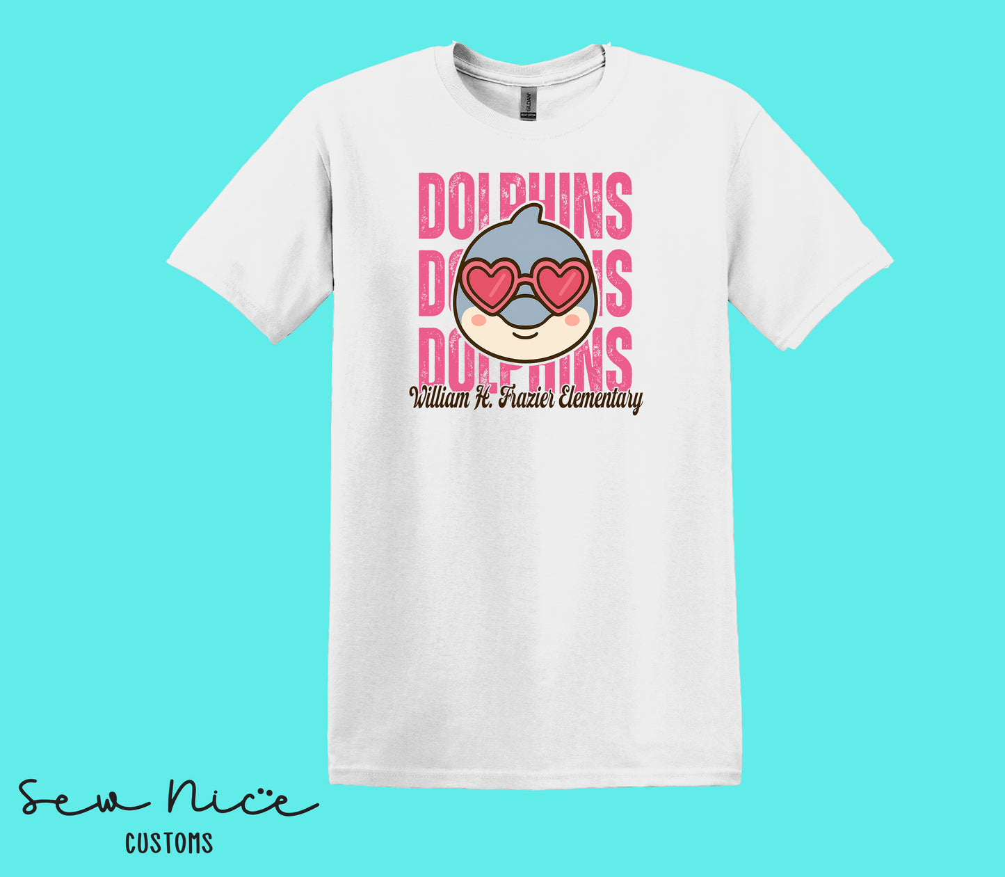 Dolphins Valentine's- Unisex Adult/Youth T-Shirt