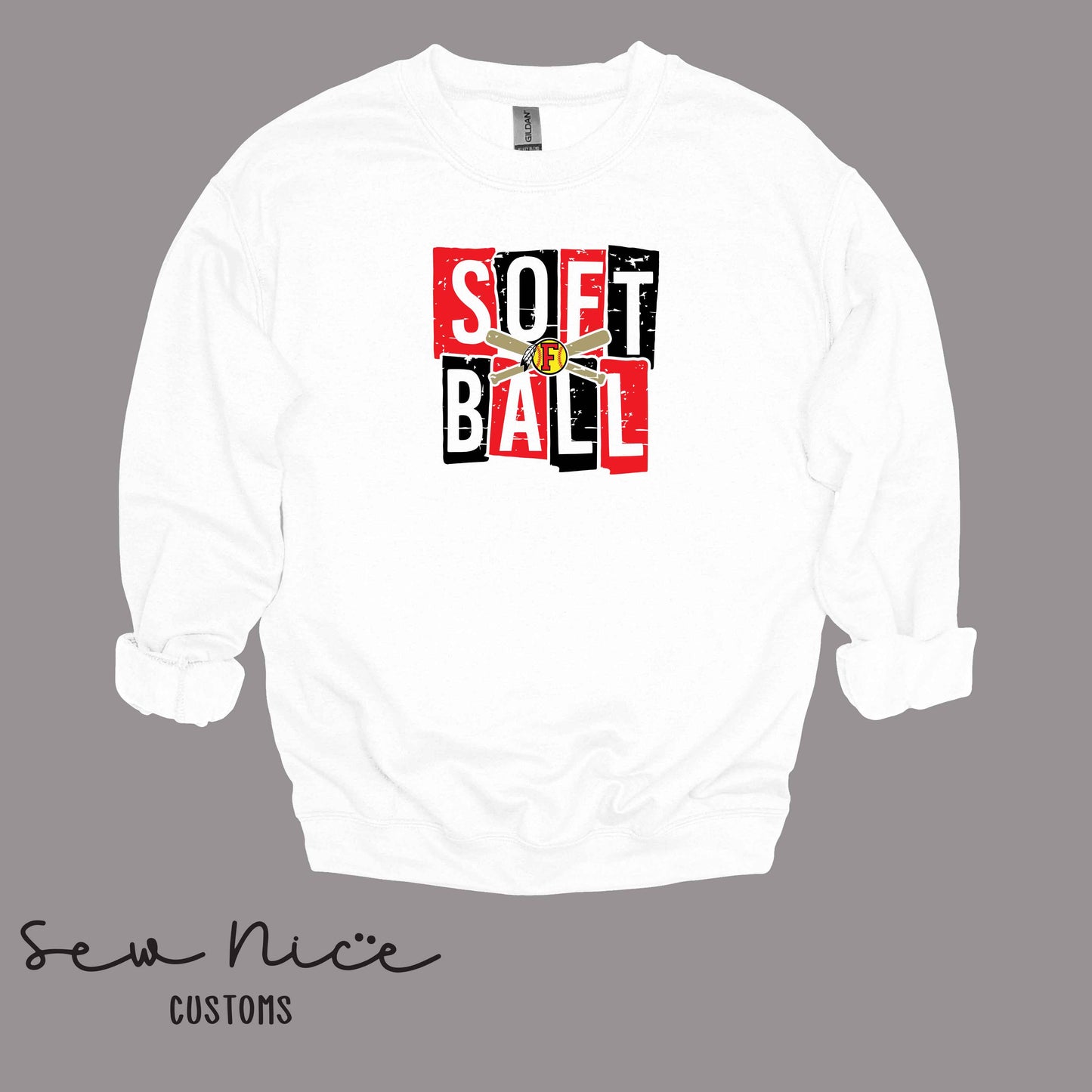 FHS Softball Blocks- Unisex Adult/Youth Crewneck Sweatshirt