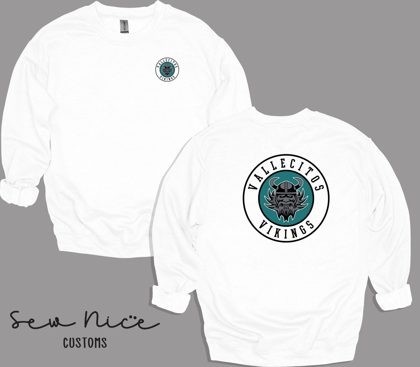 Vallecitos Logo-Front/Back Print- Unisex Adult/Youth Crewneck Sweatshirt
