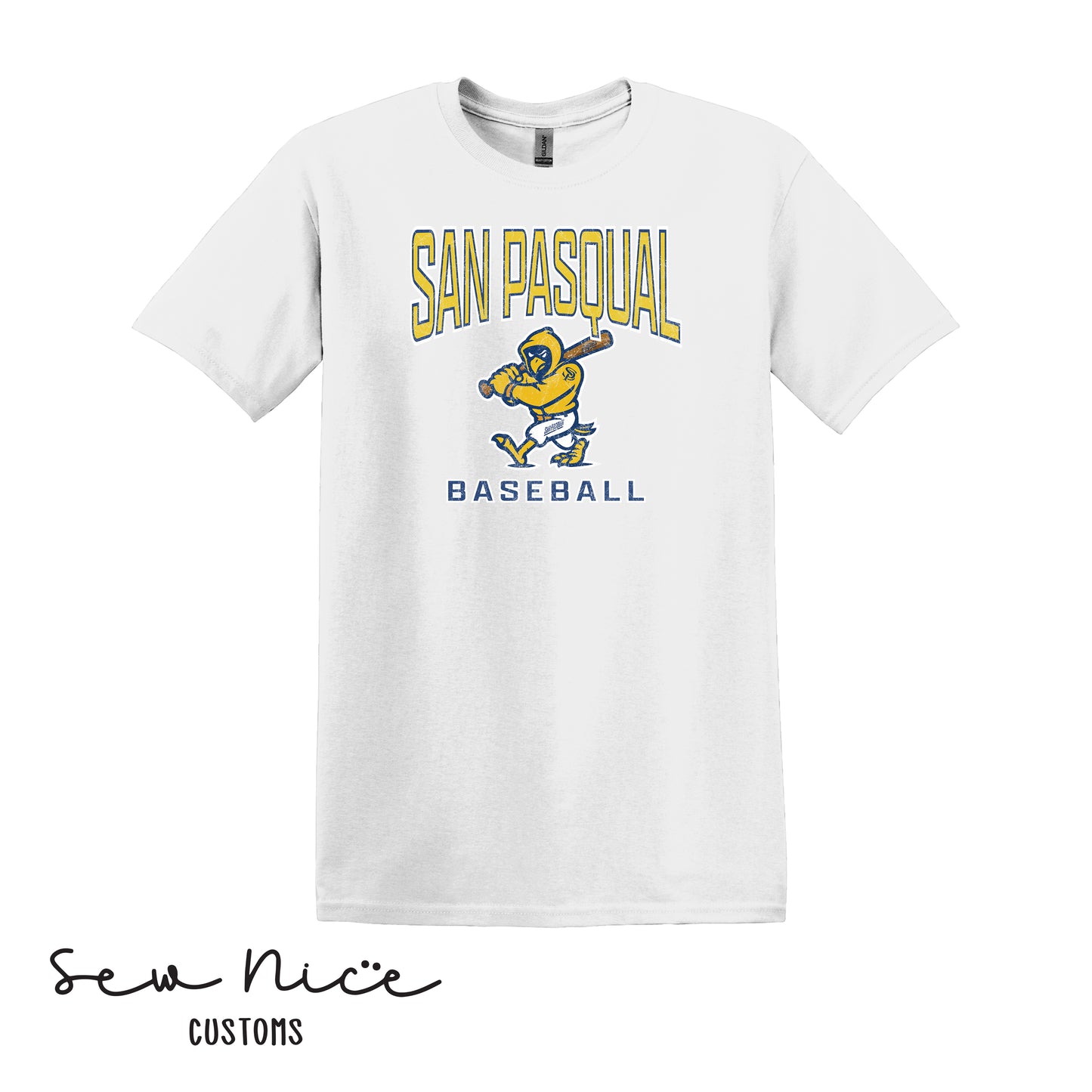 San Pasqual Baseball Mascot- Unisex Adult/Youth T-Shirt