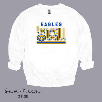 Retro Eagles Baseball- Unisex Adult/Youth Crewneck Sweatshirt