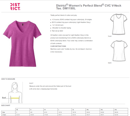 Clover 4H - LADIES V-Neck Shirt - Left Chest/Back Design