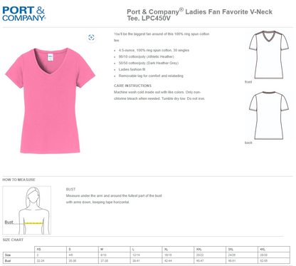 Mary Fay Logo Women's V-Neck Shirt -FRONT/BACK designs