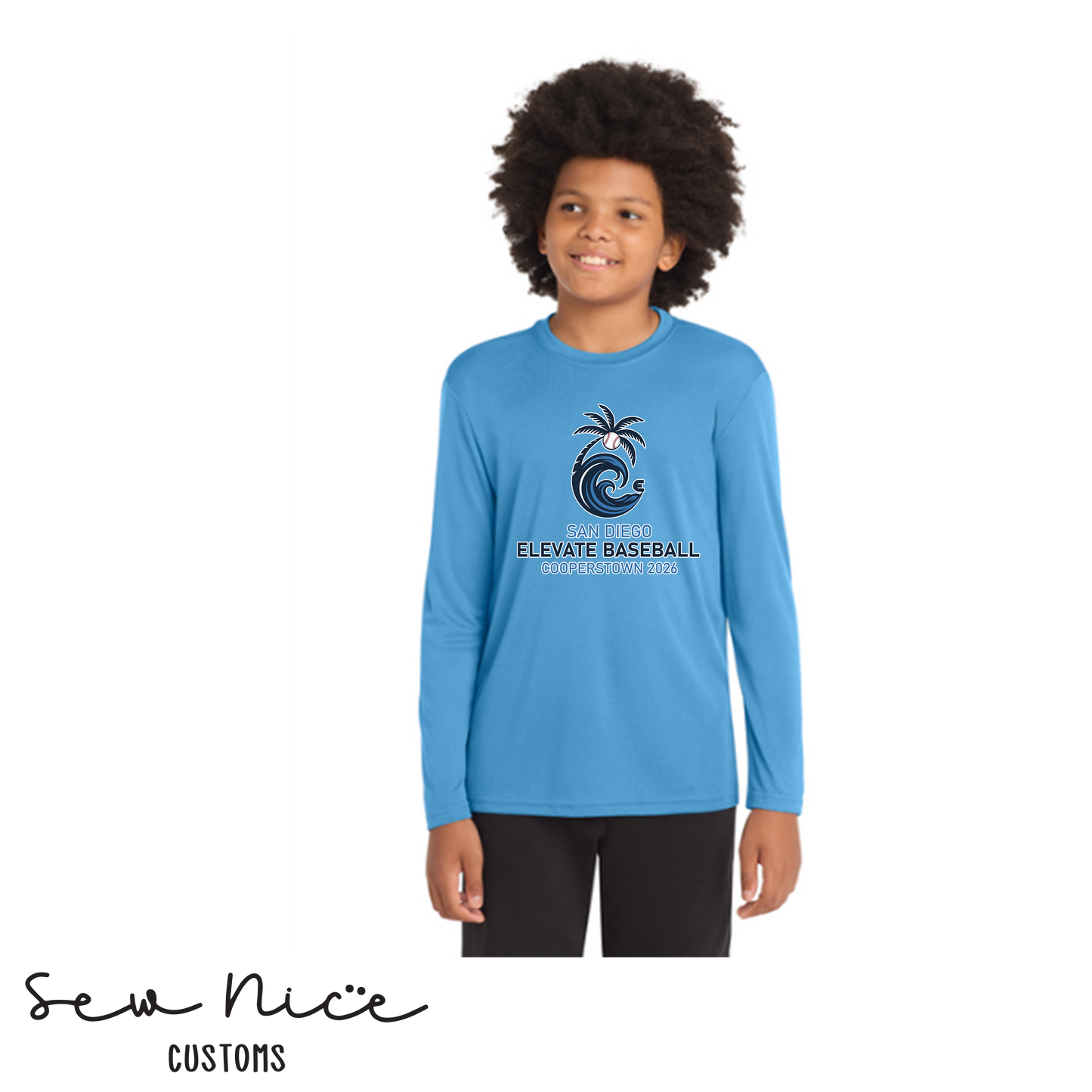 Elevate Cooperstown Logo- Unisex Adult/Youth Long Sleeve Dri Fit