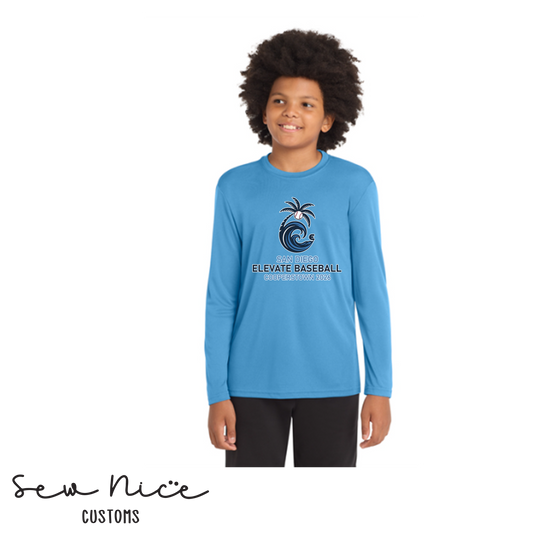 Elevate Cooperstown Logo- Unisex Adult/Youth Long Sleeve Dri Fit