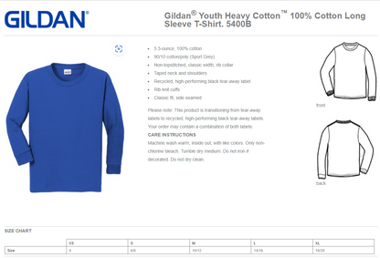 Fallbrook 4-H- YOUTH Unisex Long Sleeve Shirt- Left Chest/Back Design