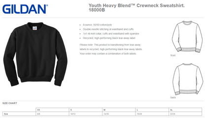 Clover 4H- YOUTH Unisex Crewneck- Left Chest/Back Design