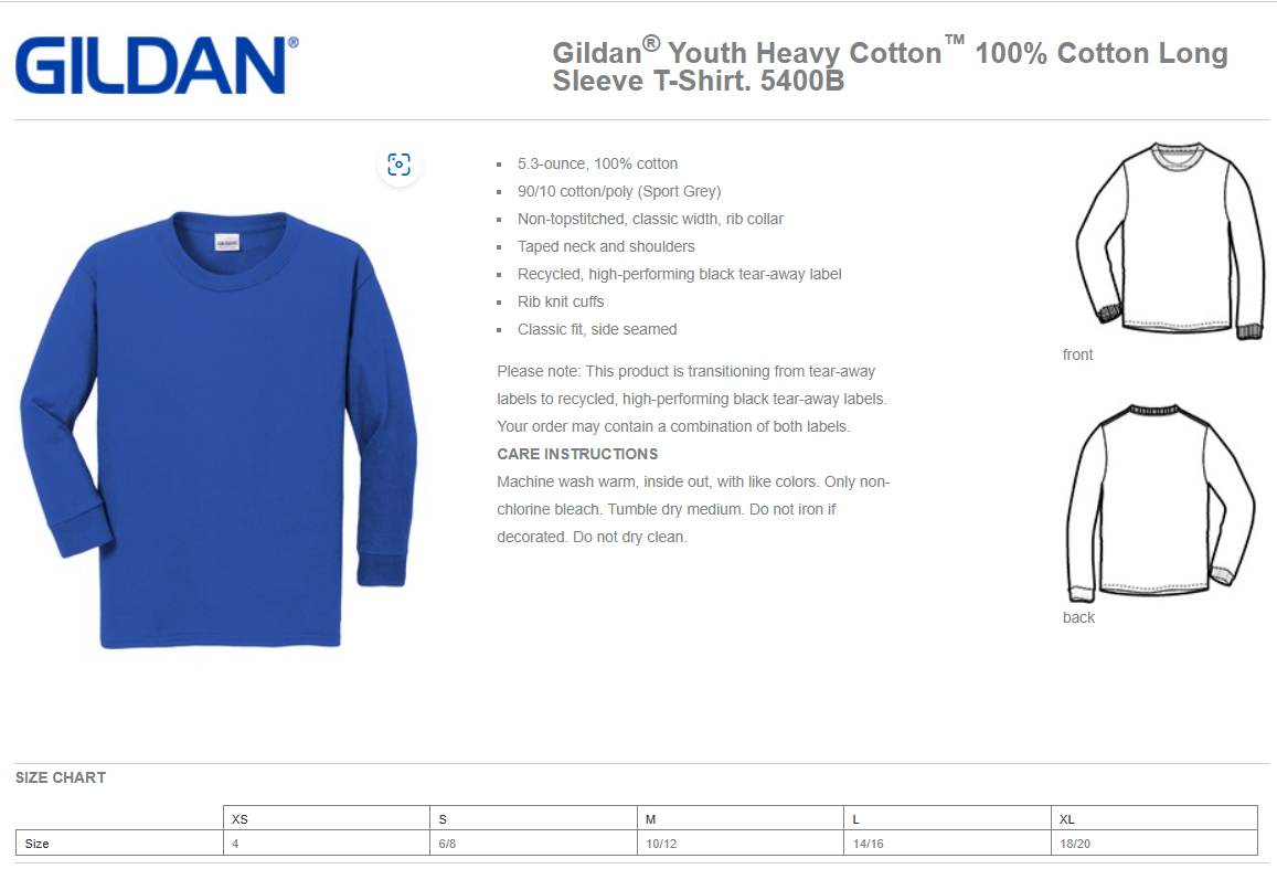 YOUTH Wildcat Soccer 2025- Long Sleeve Shirt