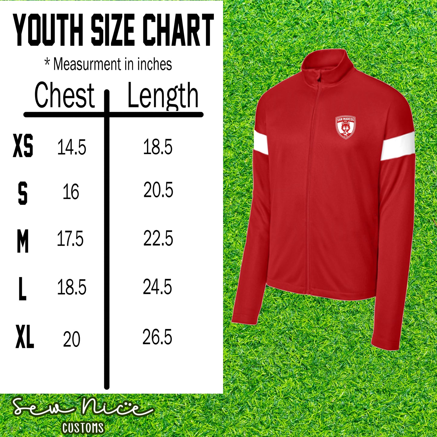 San Marcos FC -Adult/Youth Warm Up Jacket