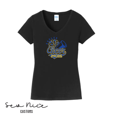 Eagles Cheer Mom- Ladies V-Neck Shirt