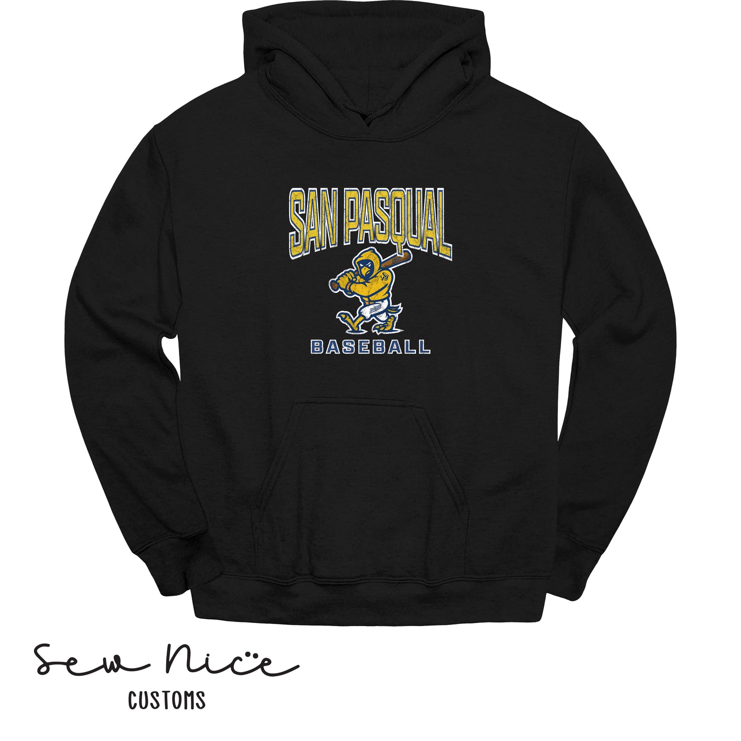 San Pasqual Baseball Mascot- Unisex Adult/Youth Hoodie