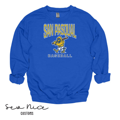 San Pasqual Baseball Mascot- Unisex Adult/Youth Crewneck Sweatshirt