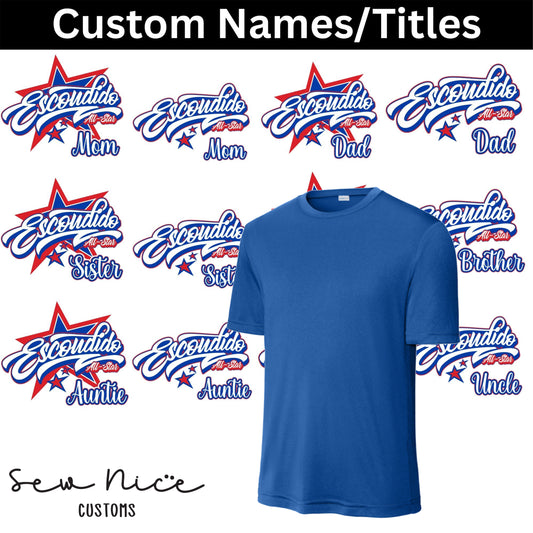 CUSTOM Name/Title Escondido Logo Design- Unisex Dri Fit Shirt
