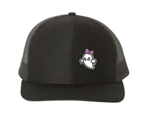 Embroidered Ghost Softball Snapback Trucker Hat (Choose your ghost)