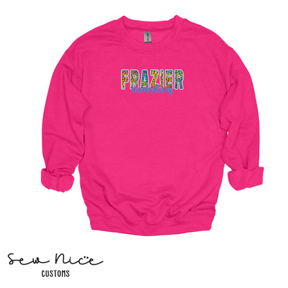 Leopard Frazier Design- Unisex Adult/Youth Crewneck Sweatshirt