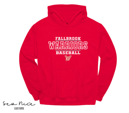 Fallbrook 12u Warriors Baseball- Unisex Adult/Youth Hoodie