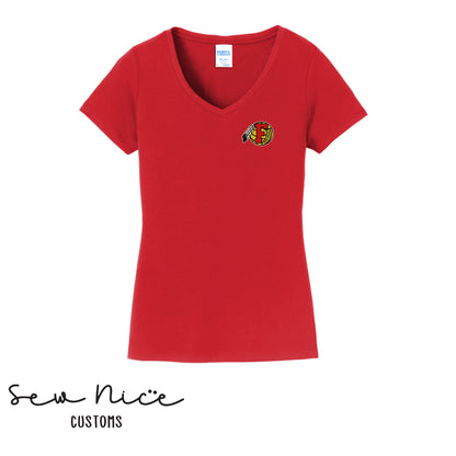 FHS Water Polo Logo- Ladies V-Neck Shirt