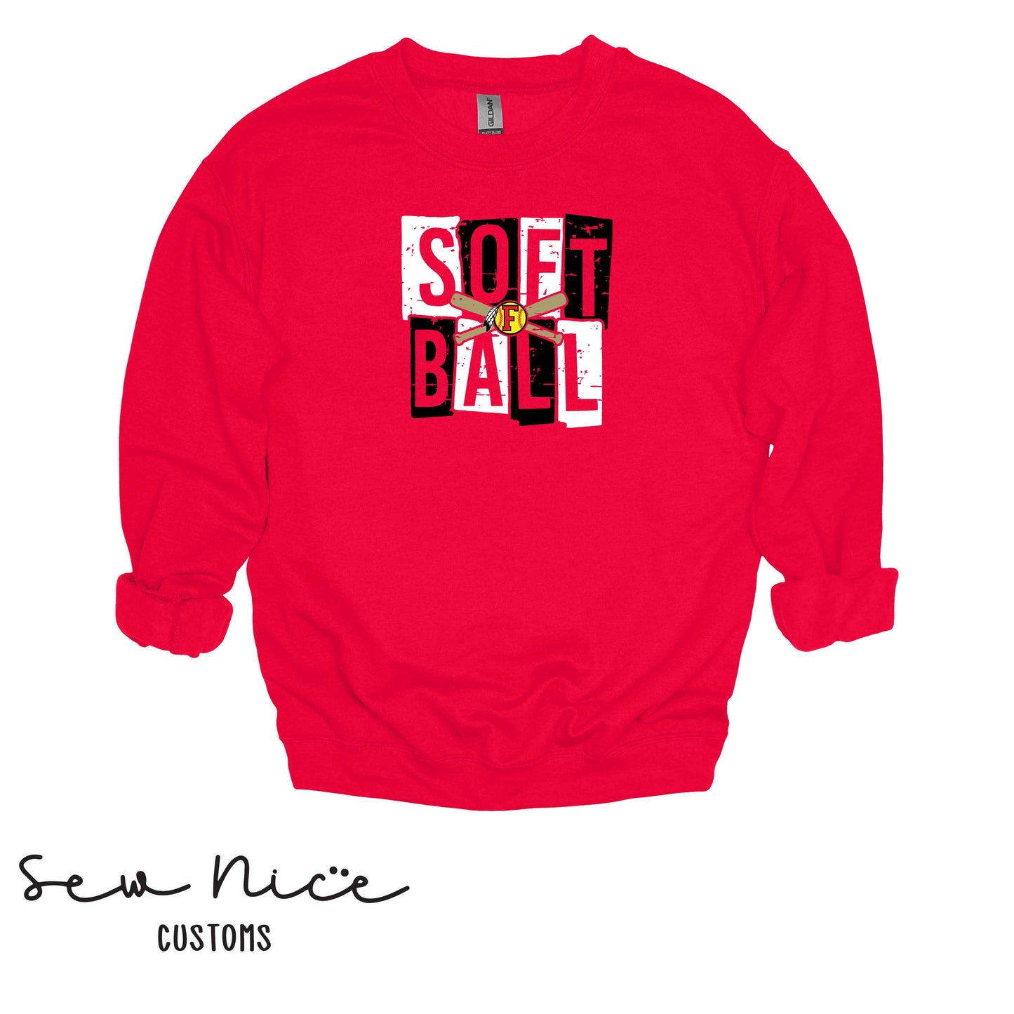FHS Softball Blocks- Unisex Adult/Youth Crewneck Sweatshirt