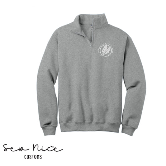 Potter Monochromatic Embroidered Design- Unisex Adult  1/4 Zip Sweatshirt