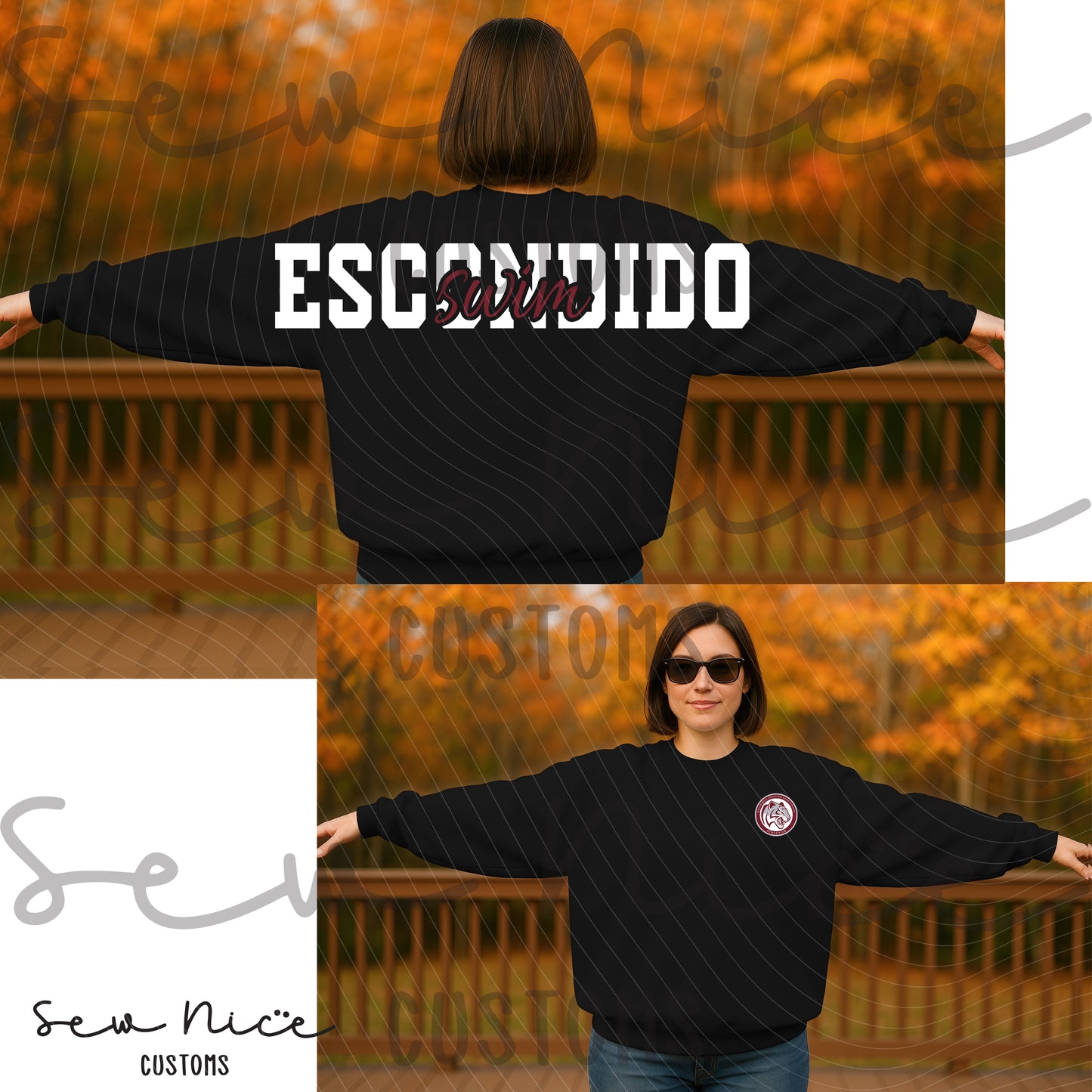 ESCONDIDO -Swim Design -Unisex Adult/Youth Crewneck Sweatshirt