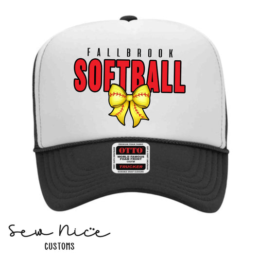 Fallbrook Softball Bow Design - Foam Trucker Hats