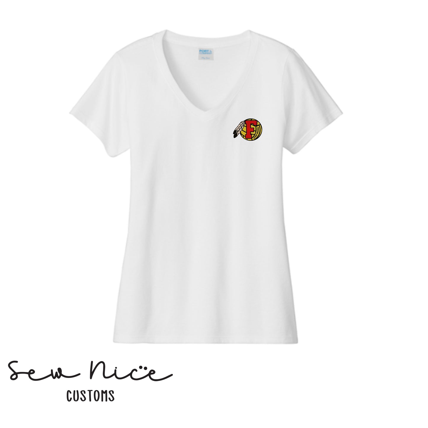 FHS Water Polo Logo- Ladies V-Neck Shirt
