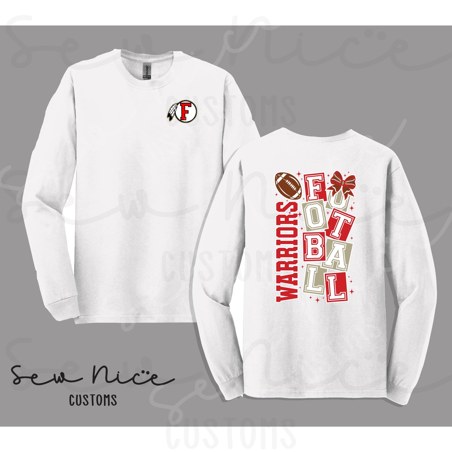 Warriors Football Block-Long Sleeve Shirt