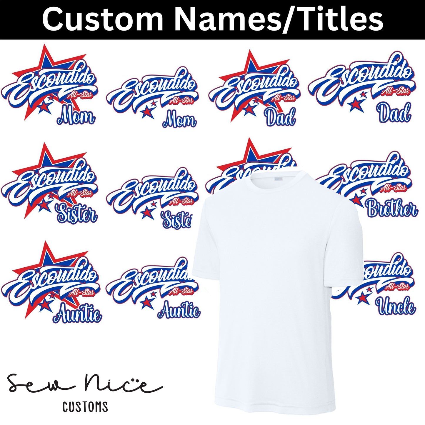 CUSTOM Name/Title Escondido Logo Design- Unisex Dri Fit Shirt