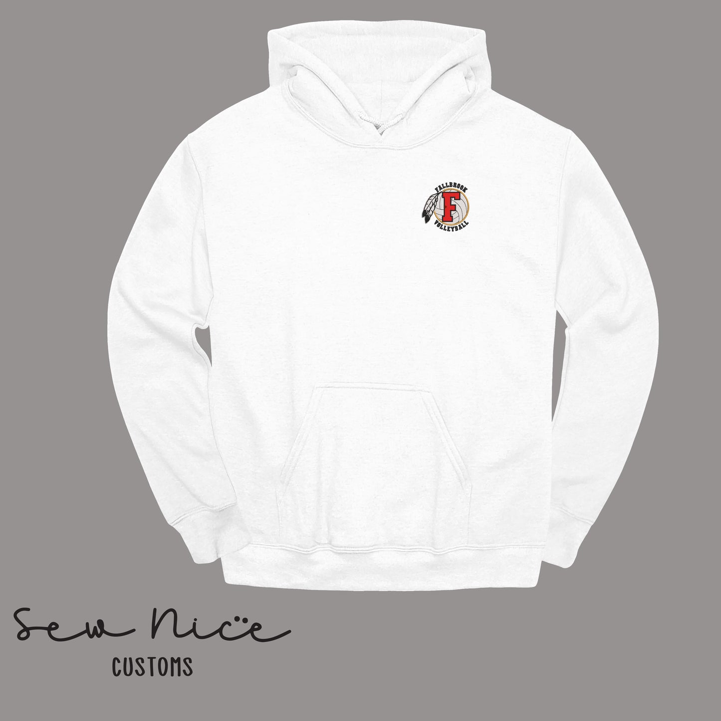 Embroidered FHS Volleyball Logo - Unisex Adult/Youth Hoodie